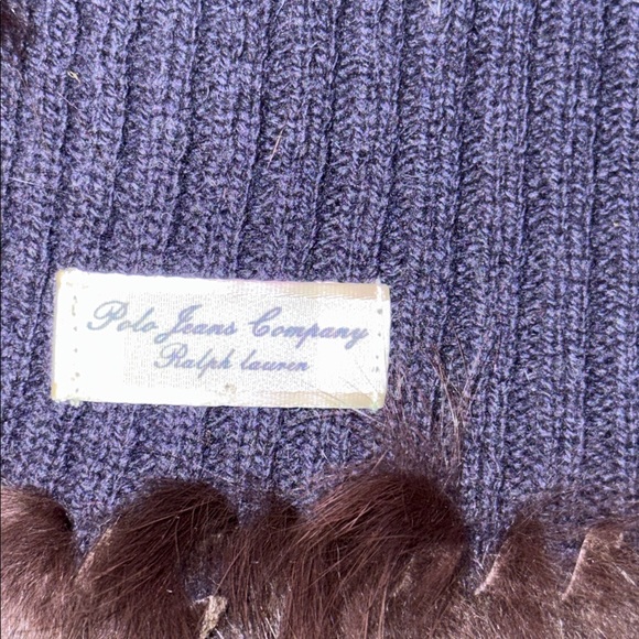 Polo Ralph Lauren Accessories - Rare polo Jeans Co Wool Ribbed Scarf W/Genuine fur Vintage